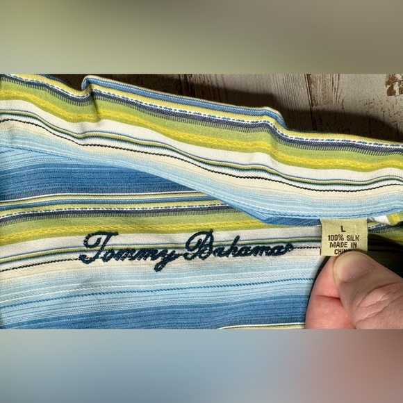 Tommy Bahama Shirt Men's Large Blue/green Button Up 100% Silk Long Sleeve L - Picture 4 of 13